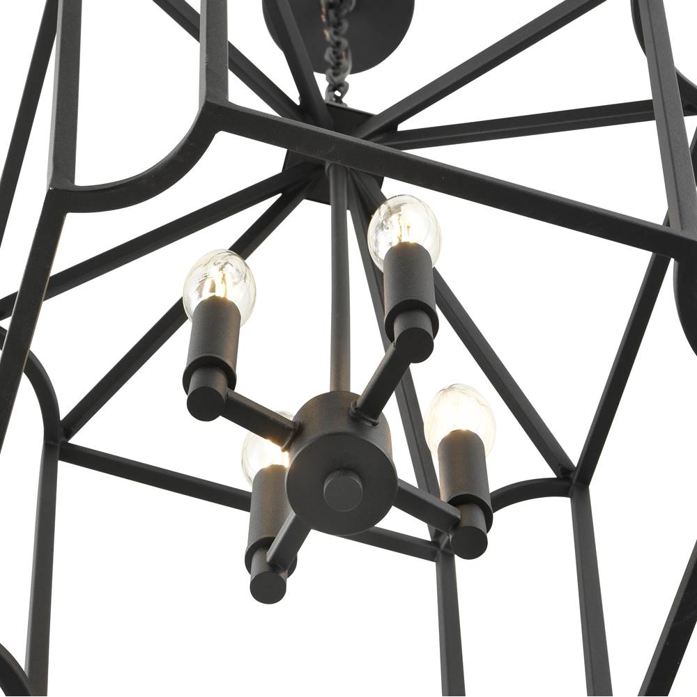 Millennium Lighting 91804-TBK Textured Black Hylena 15'' Wide 4-light Pendant - Textured Black Image 7
