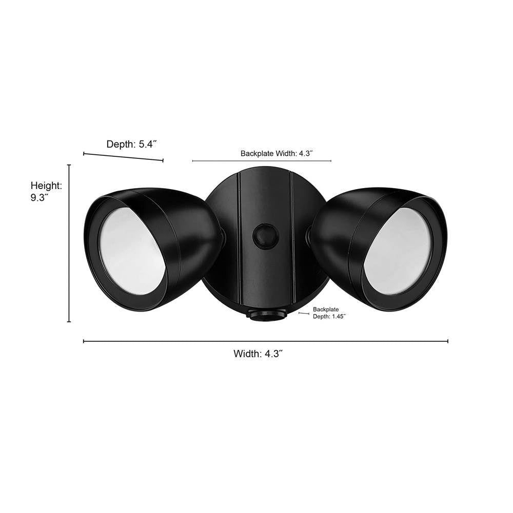 Millennium Lighting 18002-PBK Powder Coated Black Security Flood Lights Image 4