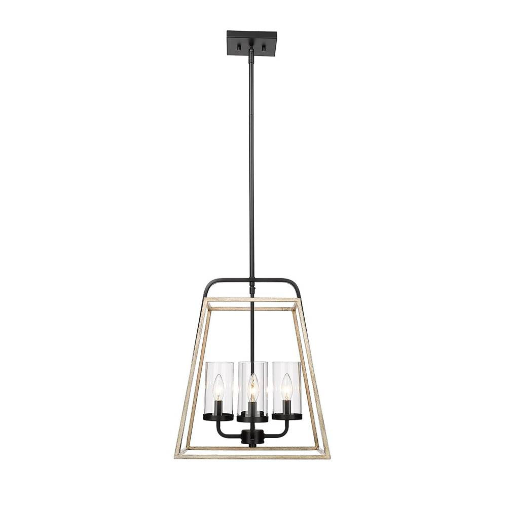 Millennium Lighting 3004-MB/GW Matte Black,Grey Wood Pendant Light Image 1