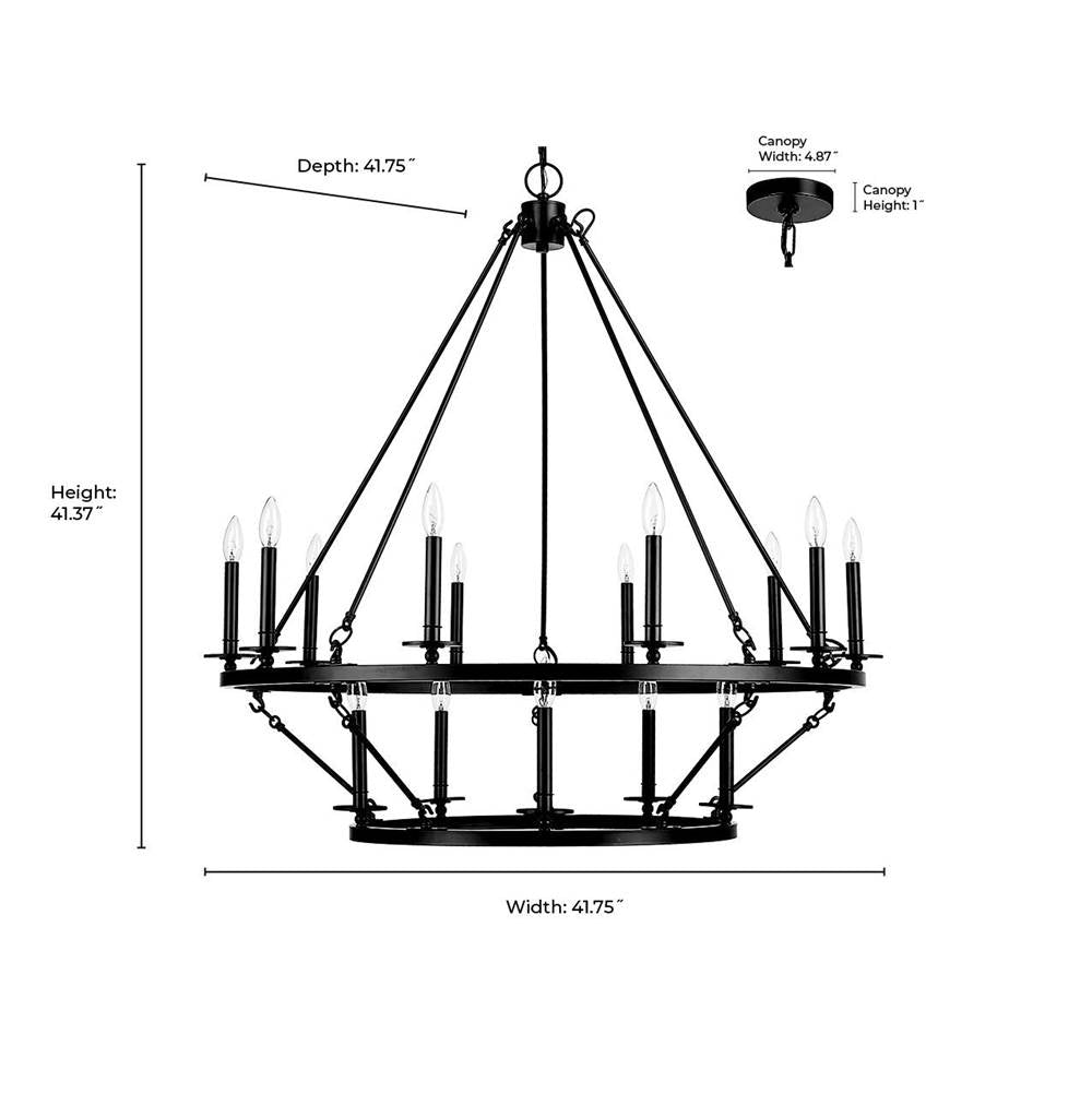Millennium Lighting 46715-MB Matte Black Chandelier Ceiling Light Image 3