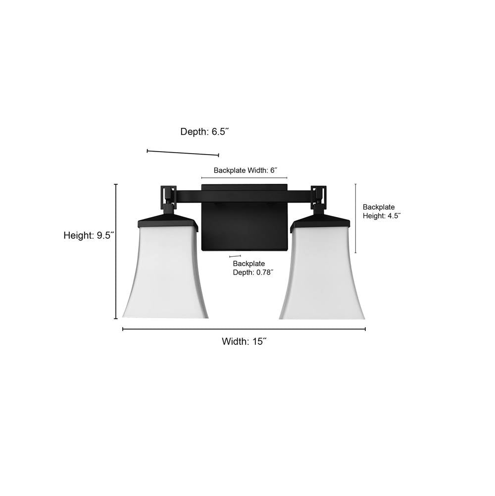 Millennium Lighting 10202-MB Matte Black Vanity Image 2