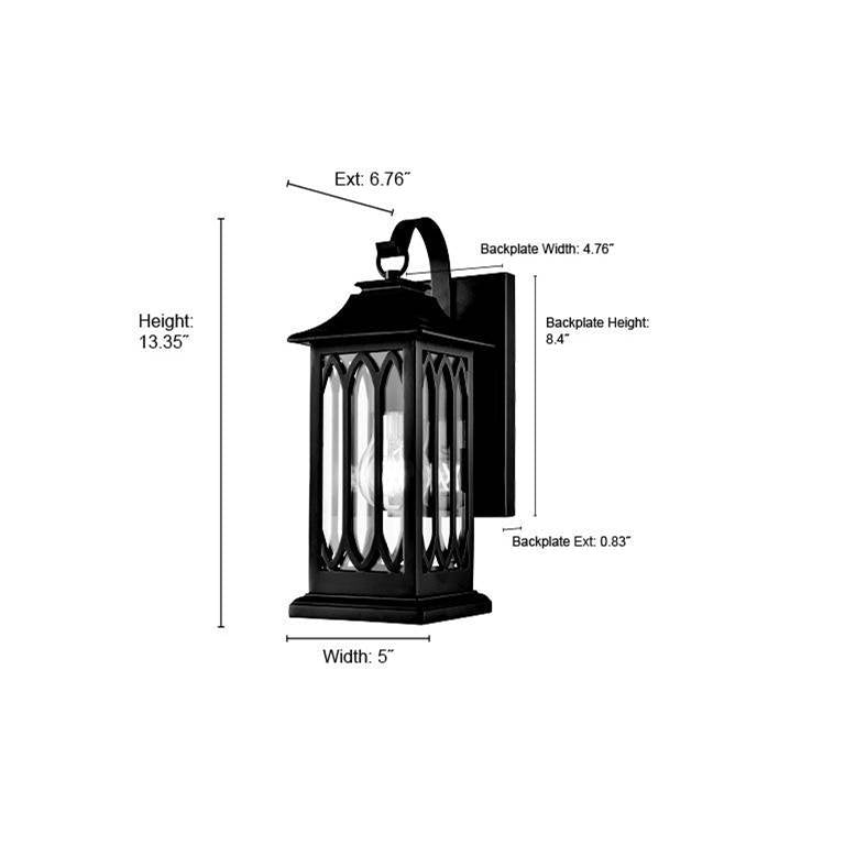 Millennium Lighting 88101-PBK Powder Coated Black Outdoor Wall Sconce Image 2