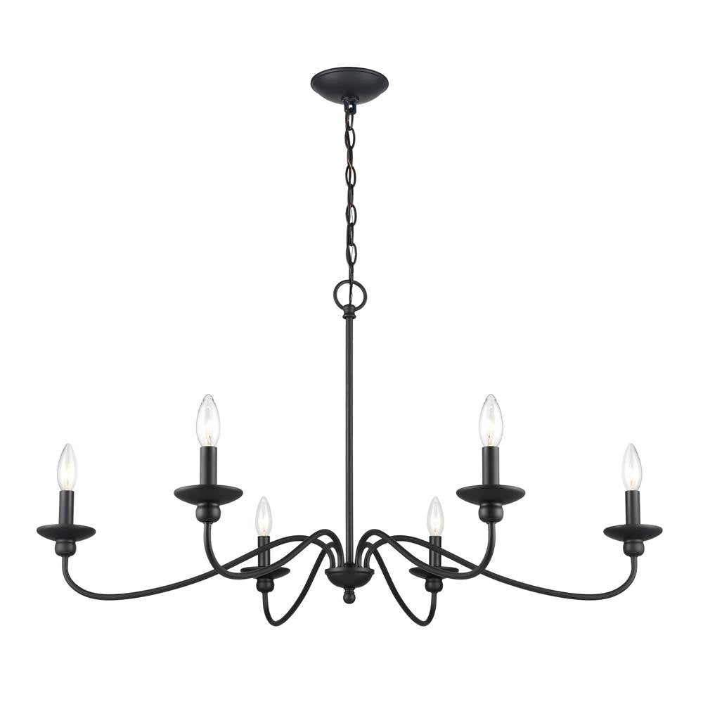 Millennium Lighting 4386-MB Matte Black Chandelier Ceiling Light Image 1