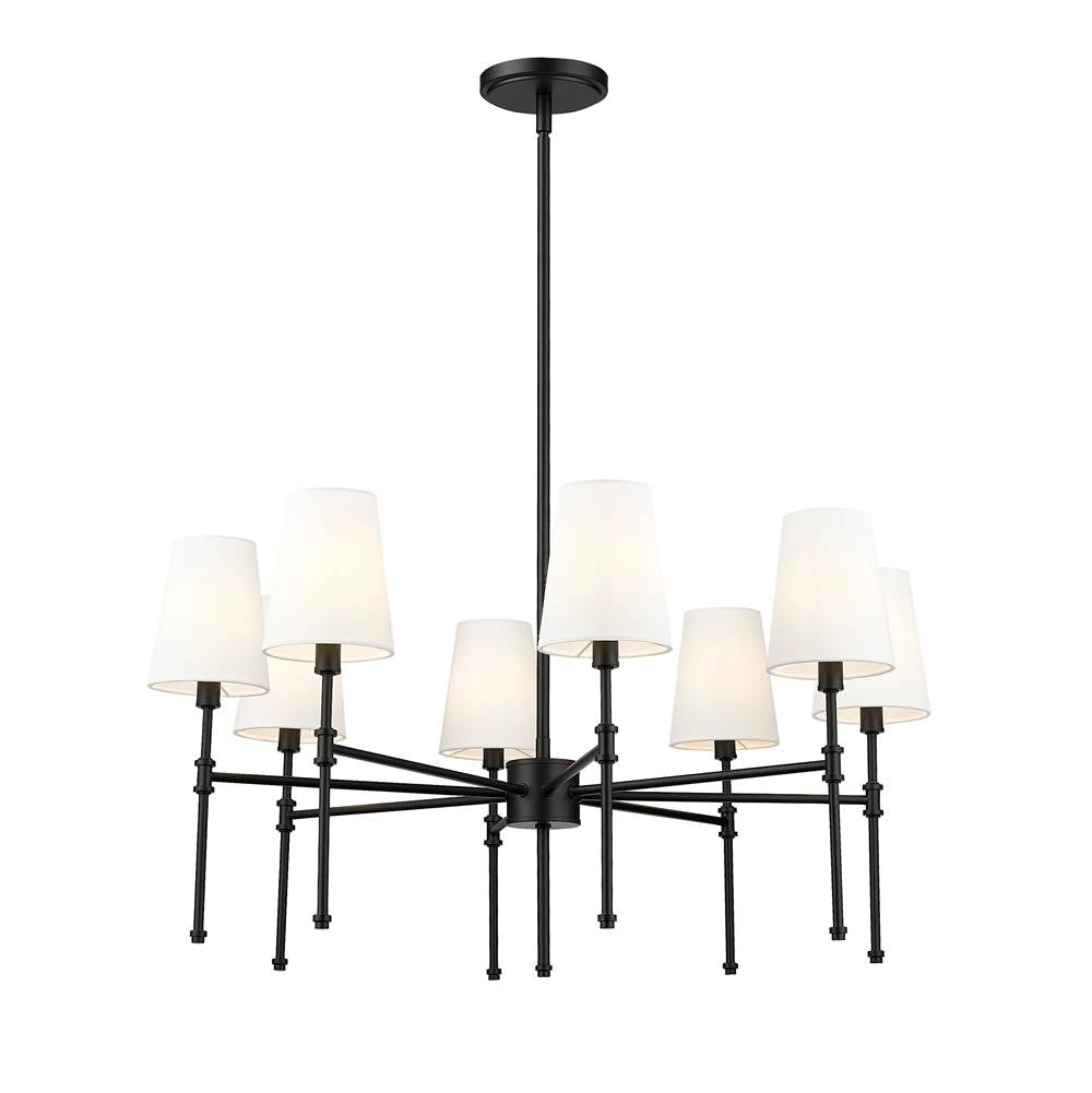 Millennium Lighting 16108-MB Matte Black Adorra 30'' Wide 8-light Chandelier - Matte Black Image 1