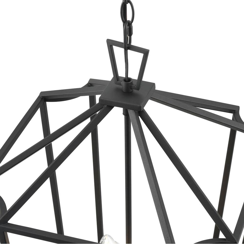 Millennium Lighting 91804-TBK Textured Black Hylena 15'' Wide 4-light Pendant - Textured Black Image 6