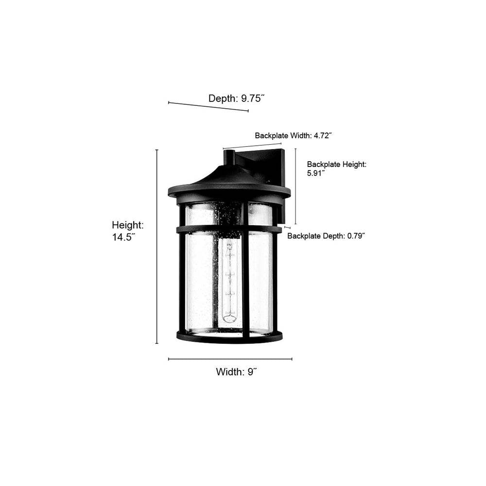 Millennium Lighting 91311-TBK Textured Black Outdoor Wall Sconce Image 2