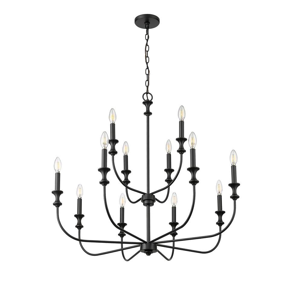 Millennium Lighting 29612-MB Matte Black Chandelier Ceiling Light Image 5