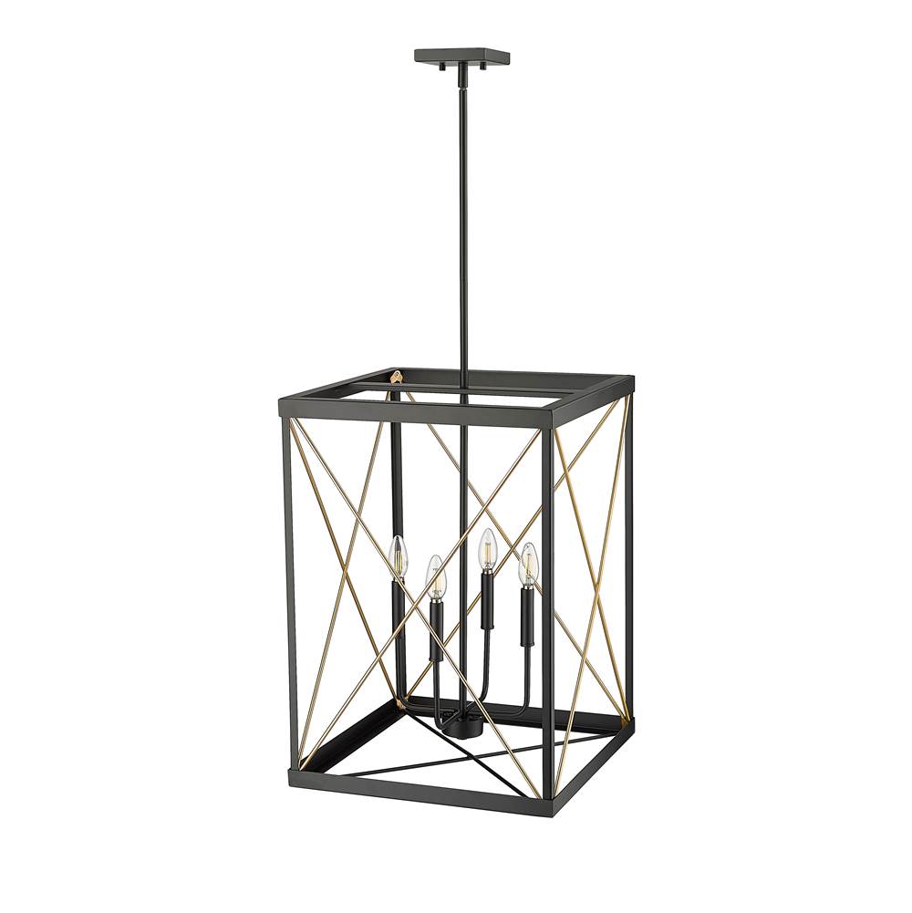 Millennium Lighting 13704-MB/PMG Matte Black,Painted Modern Gold Pendant Light Image 5