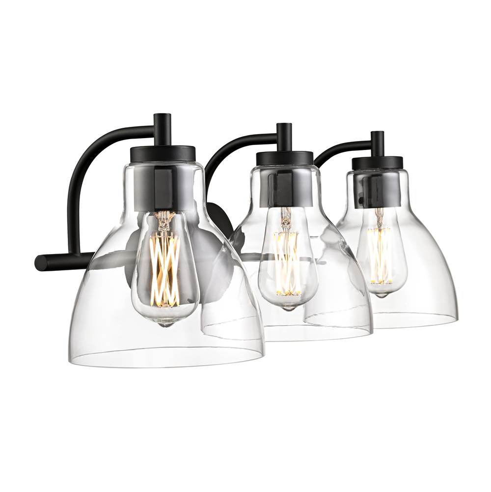 Millennium Lighting 6203-MB Matte Black Knightsdale 25.25'' 3-light Vanity - Matte Black Image 7