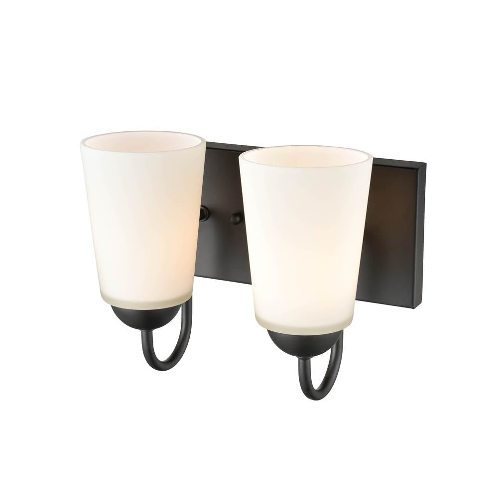 Millennium Lighting 9812-MB Matte Black 2 Light Vanity Image 3