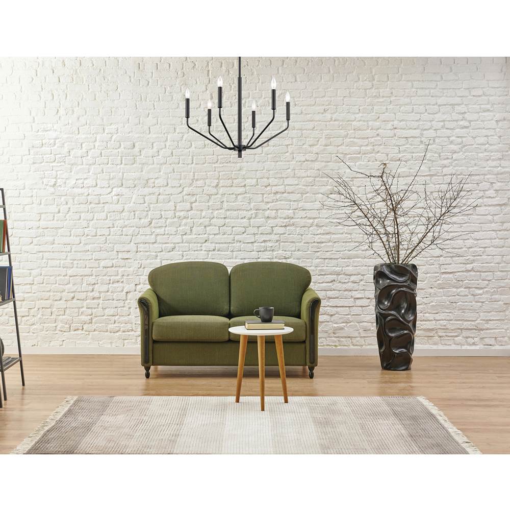 Millennium Lighting 8166-MB Matte Black 6 Light Chandelier Image 4