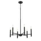 Millennium Lighting 25606-MB Matte Black Skyva 24.25'' Wide 6-light Chandelier - Matte Black Image 1