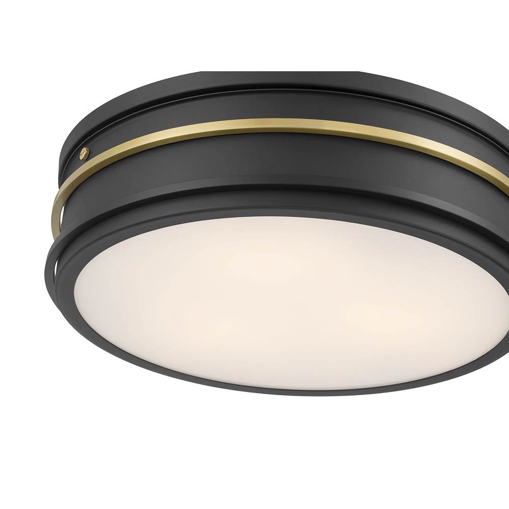 Millennium Lighting 90203-MB/VB Matte Black Stralara  16'' Wide 3-light Flush Mount Image 4
