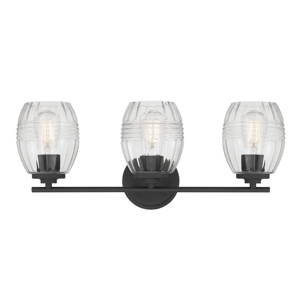 Millennium Lighting 9993-MB Matte Black Miravelle 22.25'' Wide 3-light Vanity Image 6