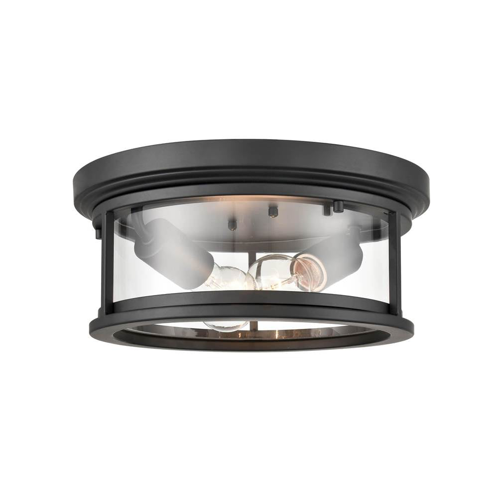 Millennium Lighting 4442-PBK Powder Coat Black Outdoor Flush Mount Image 2