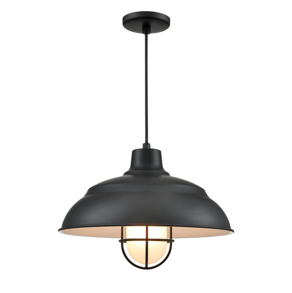Millennium Lighting R Series R-series 17'' Wide 1-light Indoor/outdoor Warehouse Cord Hung Shade - Satin Black