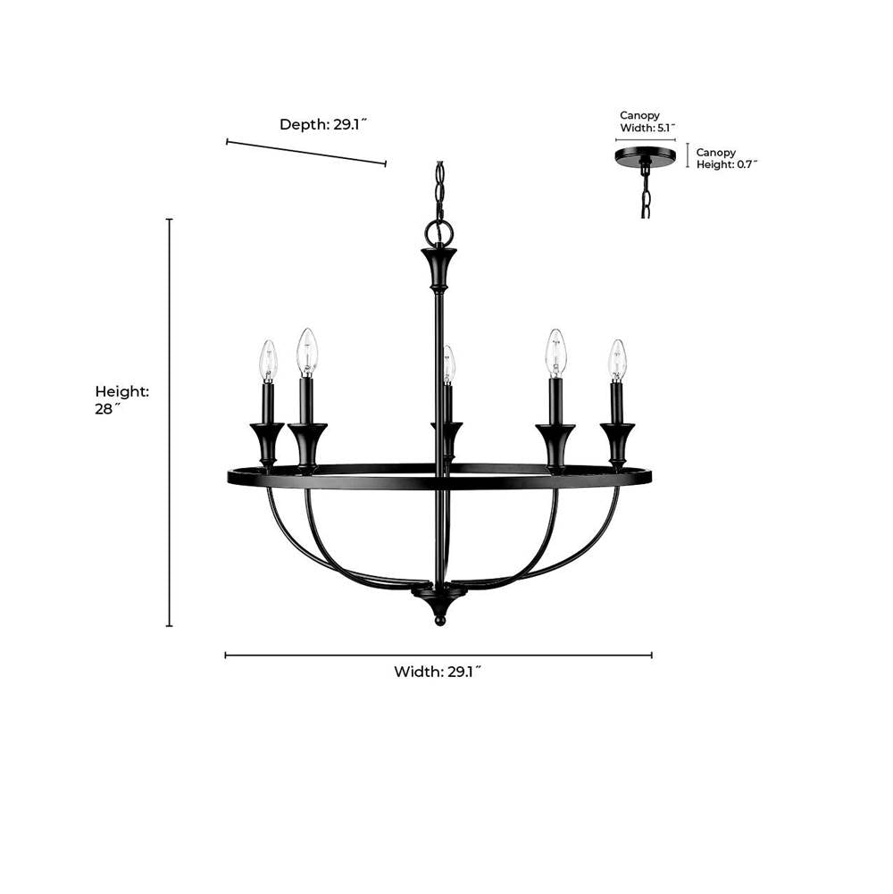 Millennium Lighting 28005-BN Brushed Nickel Chandelier Ceiling Light Image 2