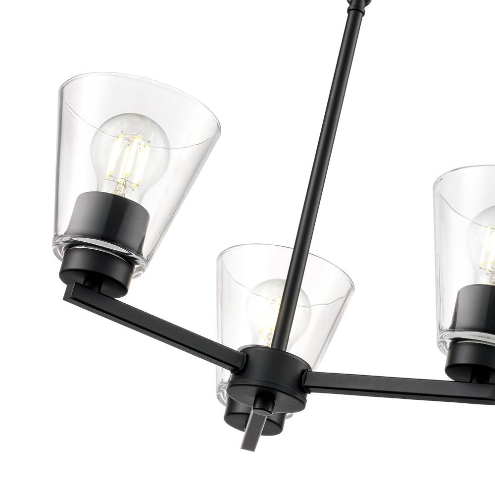 Millennium Lighting 64103-MB Matte Black Strayhan 18'' 3-light Chandelier - Matte Black Image 4