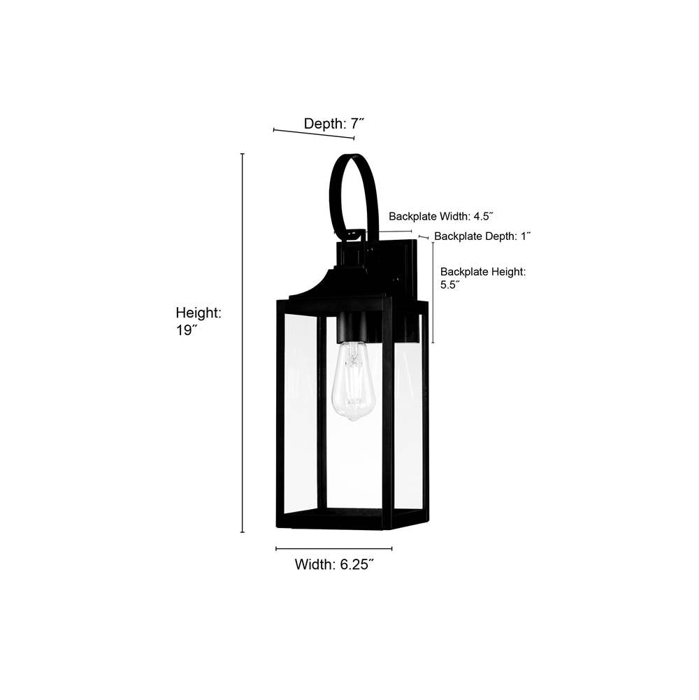 Millennium Lighting 402101-PBK Powder Coated Black Halston 19'' High 1-light Outdoor Lantern Image 2