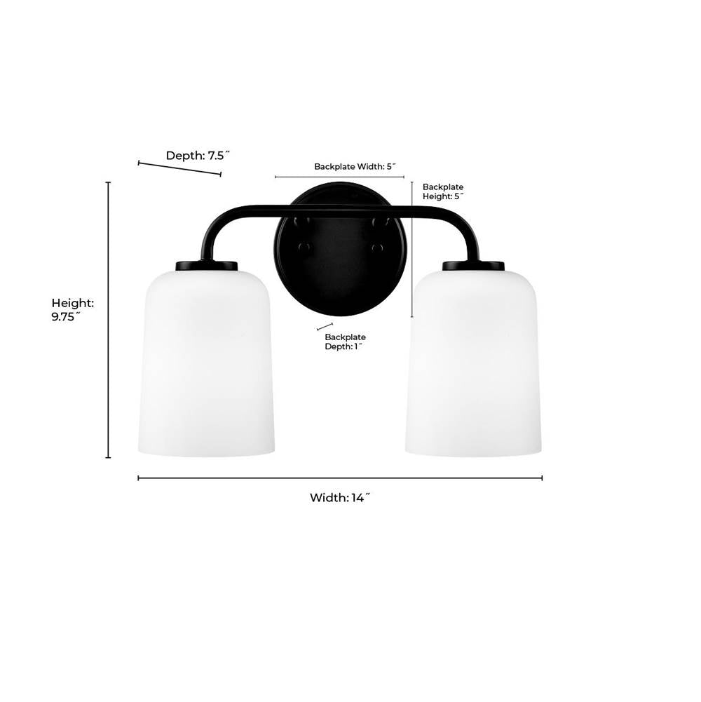 Millennium Lighting 214202-MG Modern Gold Laphia 14'' Wide 2-light Vanity - Modern Gold Image 3
