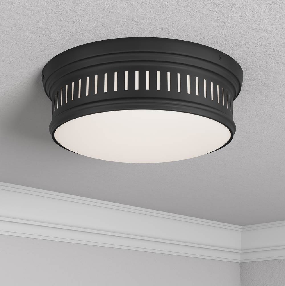 Millennium Lighting 95102-MB Matte Black Velune  14'' Wide 2-light Flush Mount Image 3