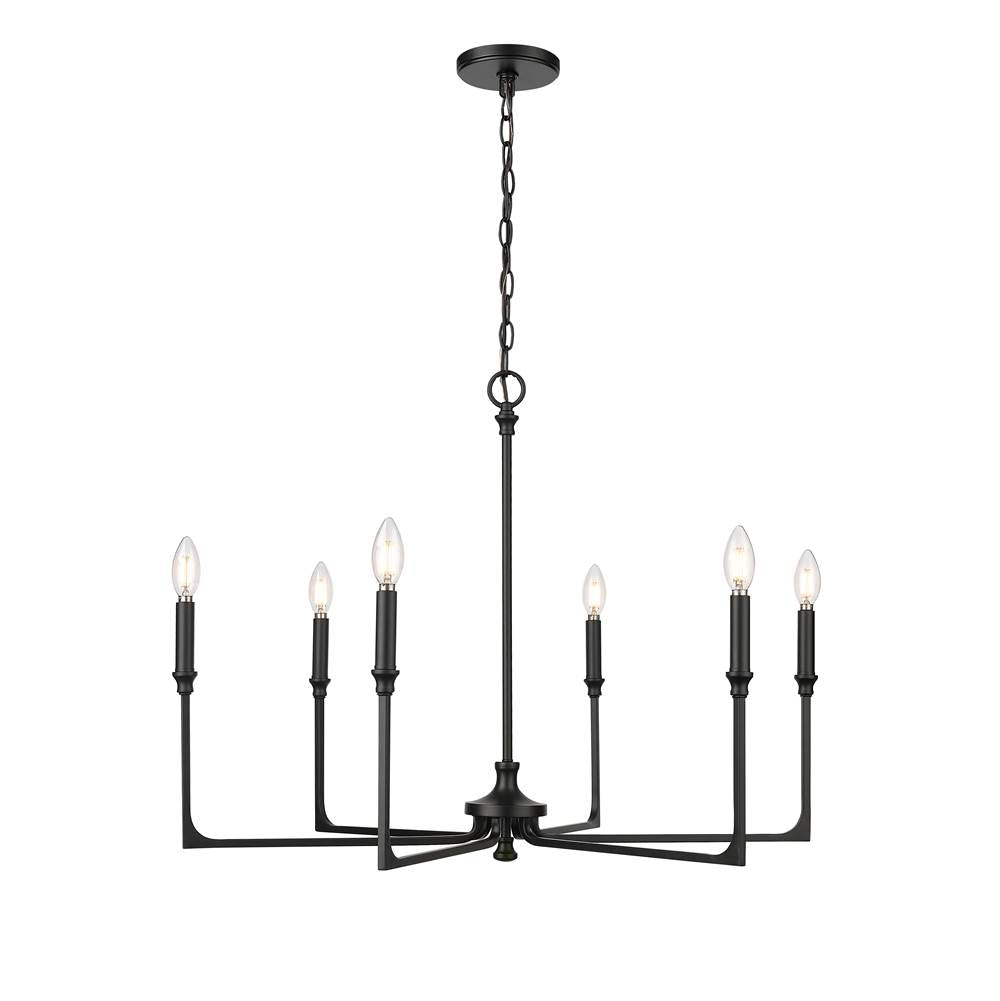Millennium Lighting Azara 32'' Wide 6-light Chandelier - Matte Black