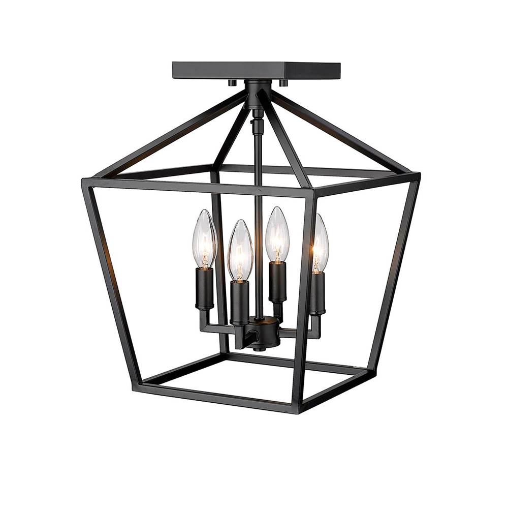 Millennium Lighting 3334-MB Matte Black Semi-flush Ceiling Mount Image 2
