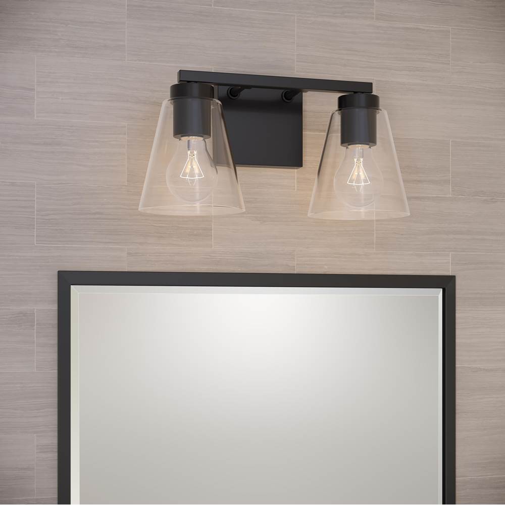 Millennium Lighting 64002-MB Matte Black Strayhan 13'' 2-light Vanity - Matte Black Image 4