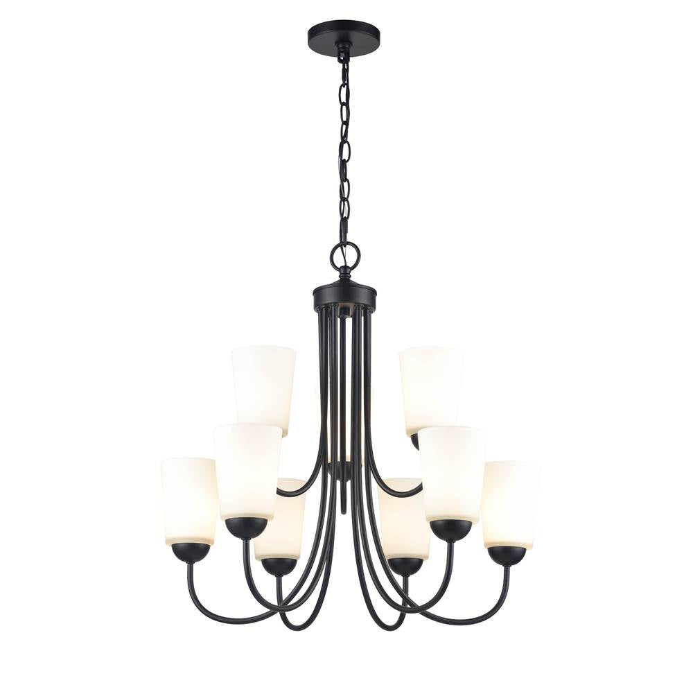 Millennium Lighting 9809-MB Matte Black Ivey Lake 9-light Chandelier Ceiling Light Matte Black Image 4