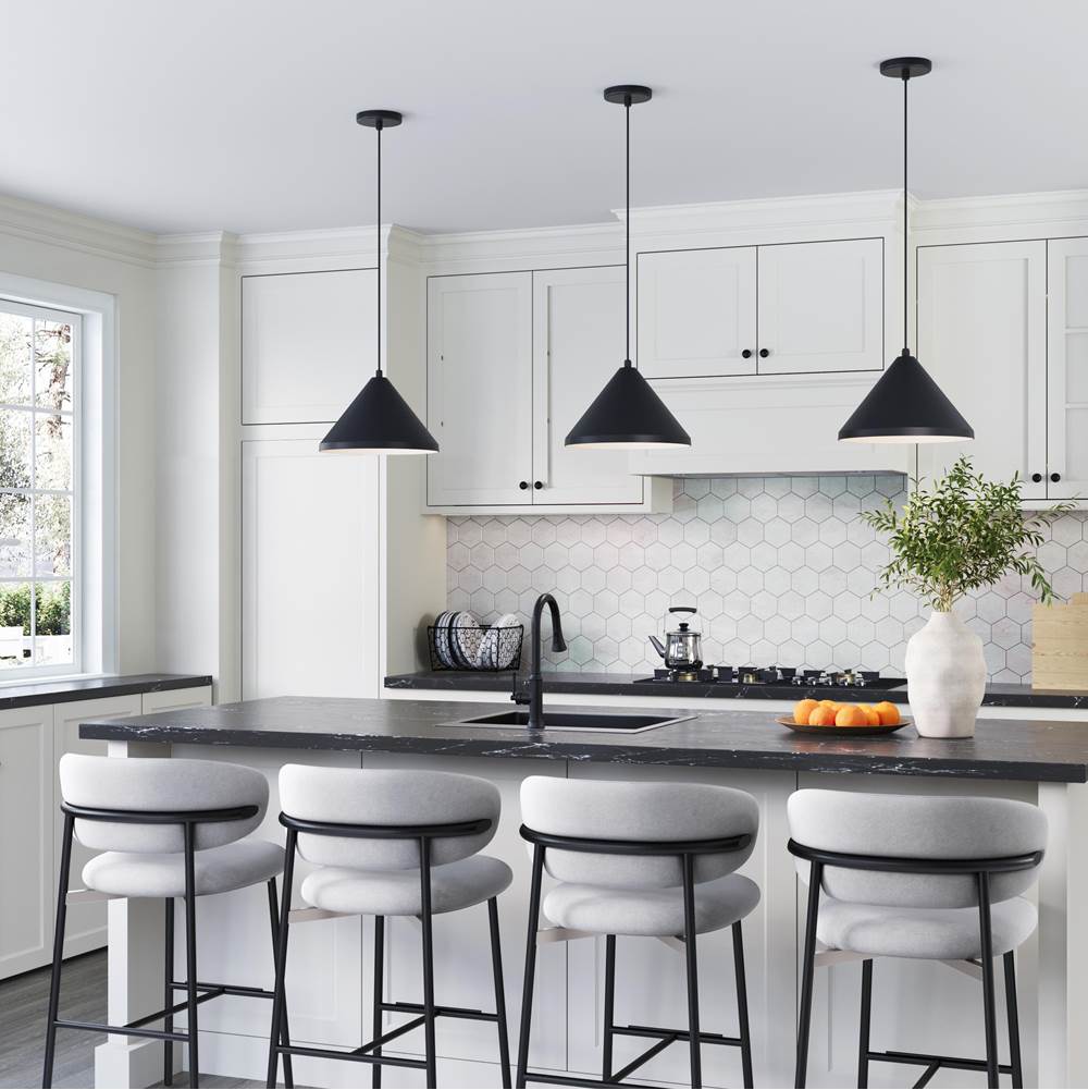 Millennium Lighting RWCC13-SB Satin Black Cord Hung Wide Cone Image 2