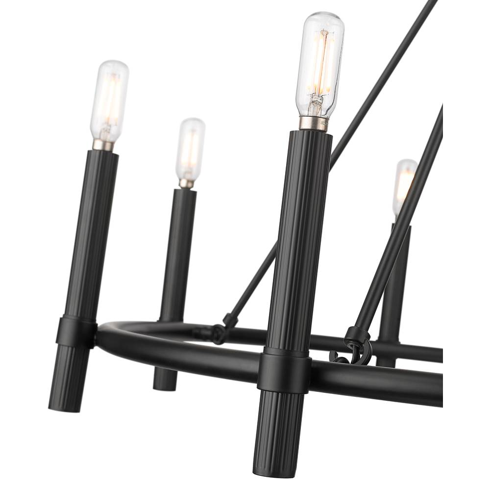 Millennium Lighting 25608-MB Matte Black Skyva 30'' Wide 8-light Chandelier - Matte Black Image 5