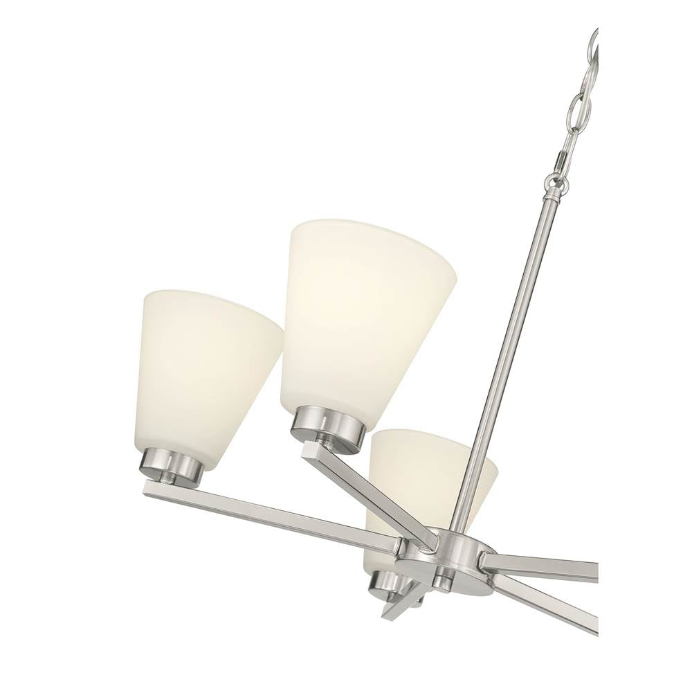 Millennium Lighting 64105WG-BN Brushed Nickel Strayhan 24'' Wide 5-light Chandelier Image 5