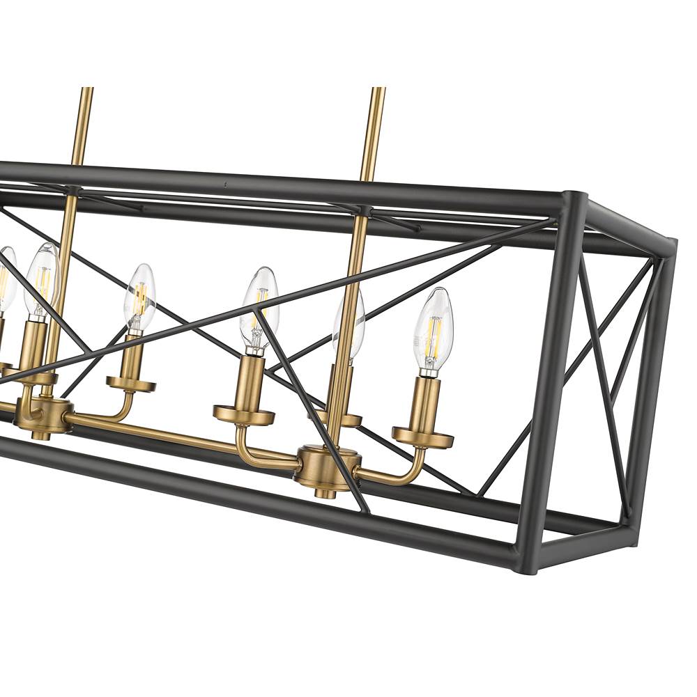 Millennium Lighting 13306-MB/VB Matte Black,Vintage Brass Chandelier Ceiling Light Image 3