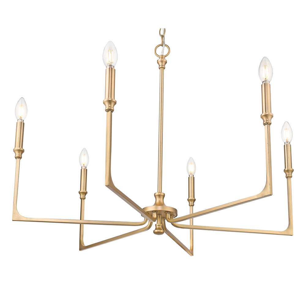 Millennium Lighting 25306-VB Vintage Brass Azara 32'' Wide 6-light Chandelier - Vintage Brass Image 6