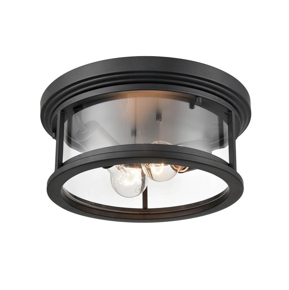 Millennium Lighting 4442-PBK Powder Coat Black Outdoor Flush Mount Image 1