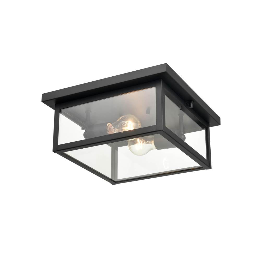 Millennium Lighting 4202-PBK Powder Coat Black Outdoor Flush Mount Image 2