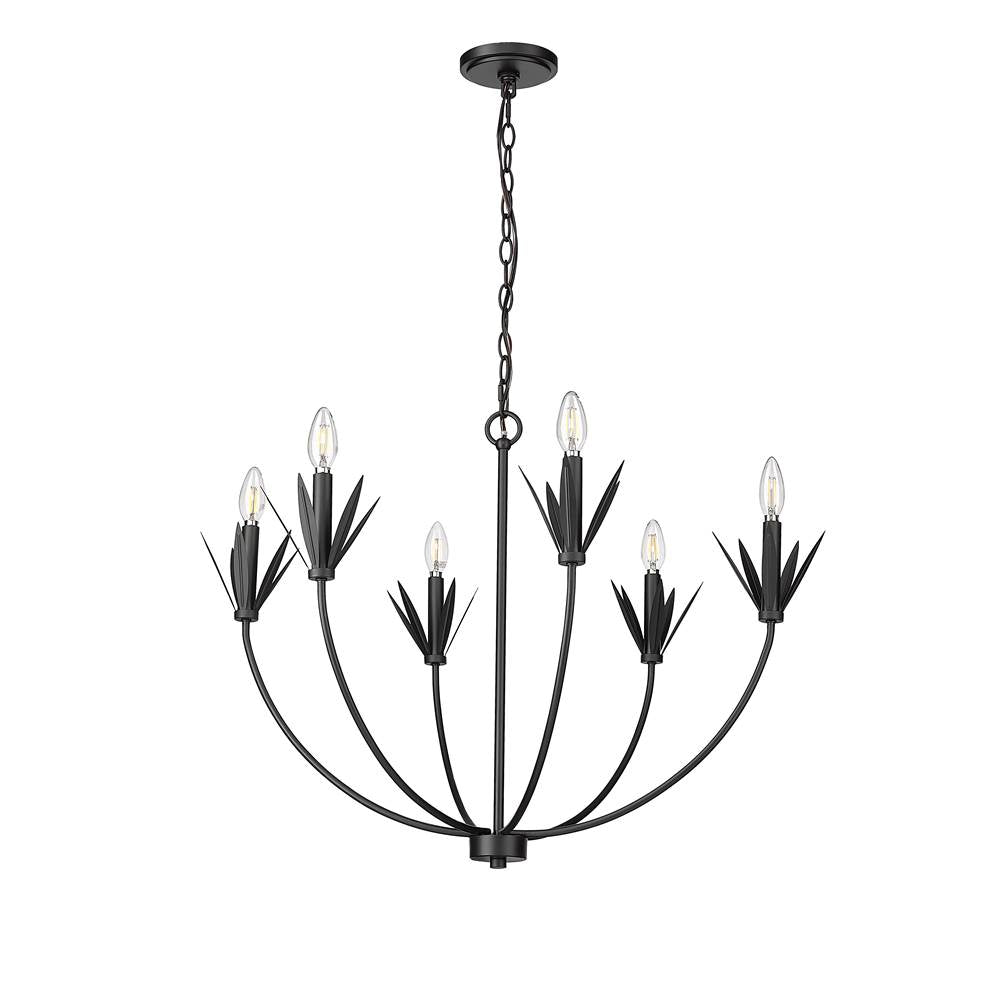 Millennium Lighting 12706-MB Matte Black Chandelier Ceiling Light Image 5