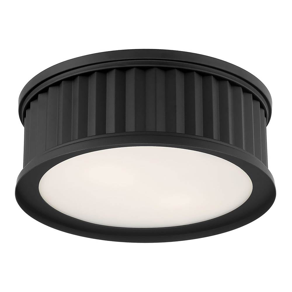 Millennium Lighting 9502-MB Matte Black Corvella 14'' Wide 2-light Flush Mount Image 1