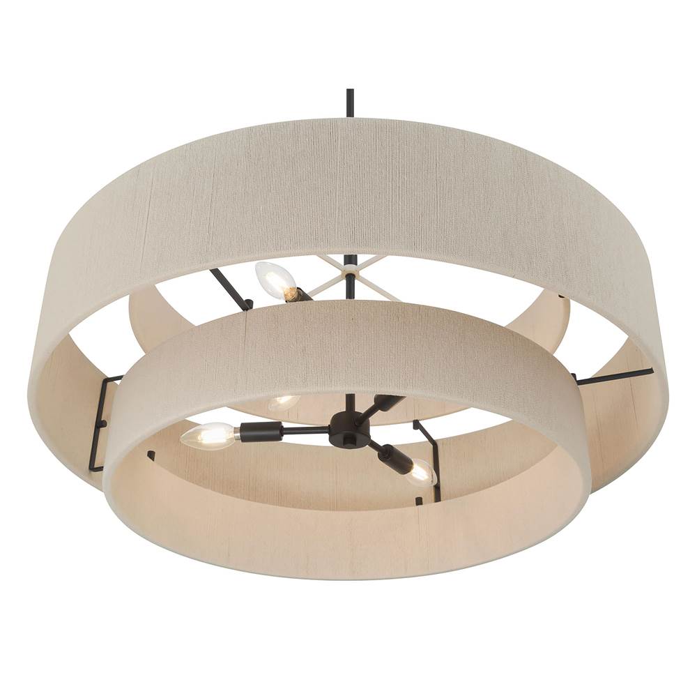 Millennium Lighting 208106-MB Matte Black Helbert 30'' Wide 6-light Pendant Image 7