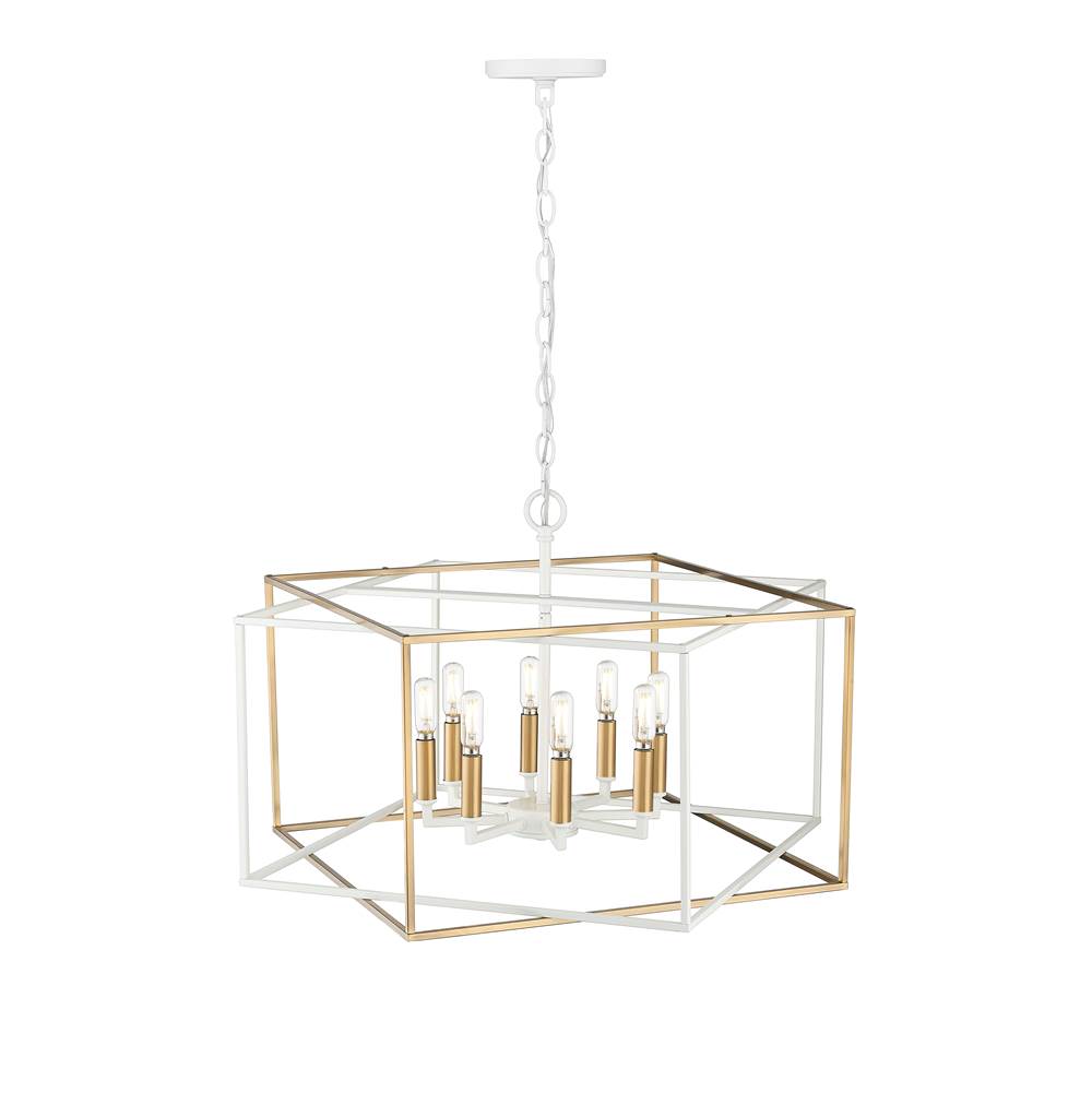 Millennium Lighting 22608-MW/VB Matte White,Vintage Brass Pendant Light Image 5