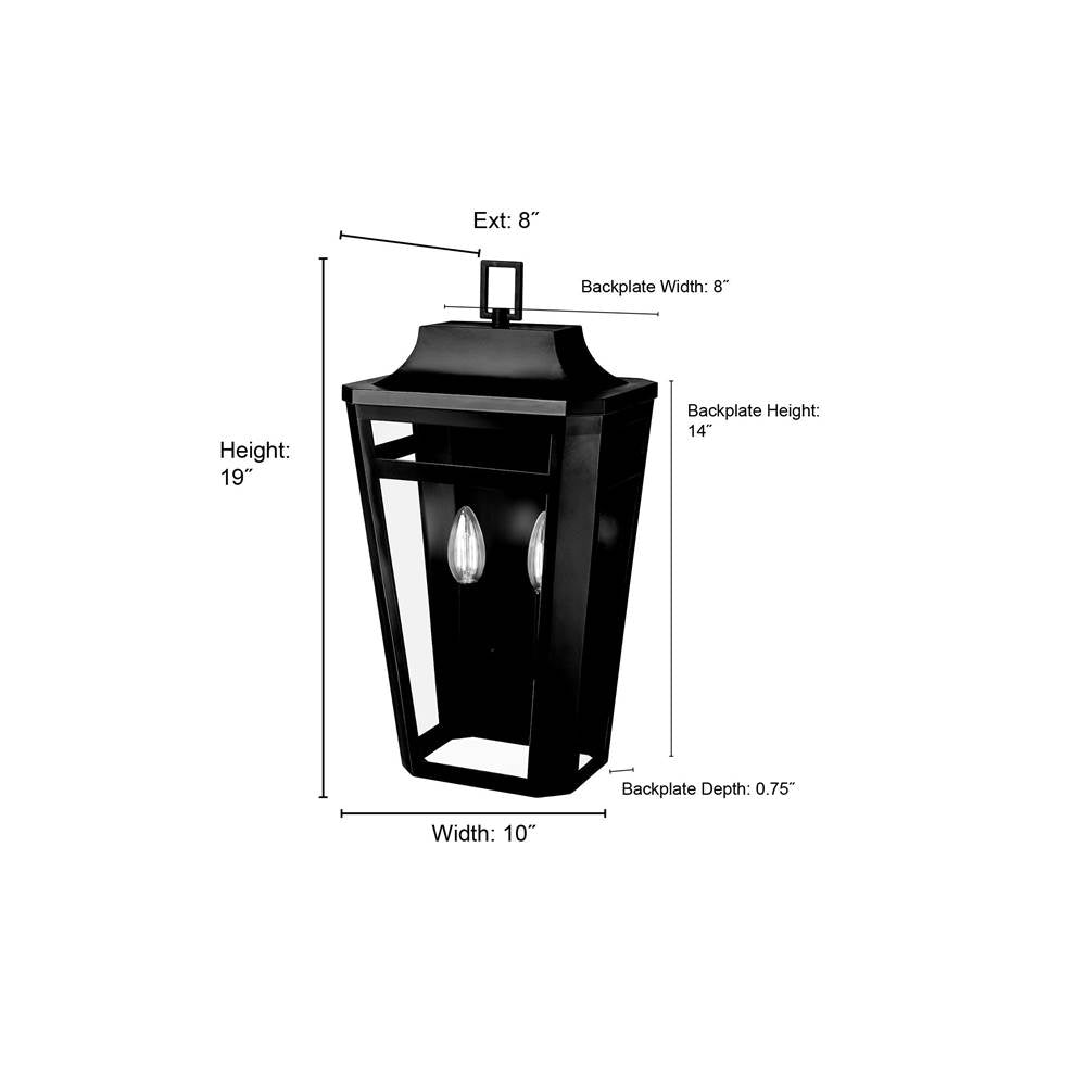 Millennium Lighting 193002-PBK Powder Coated Black Sumerlin 19'' High 2-light Outdoor Wall Sconce - Powder Coated Black Image 2