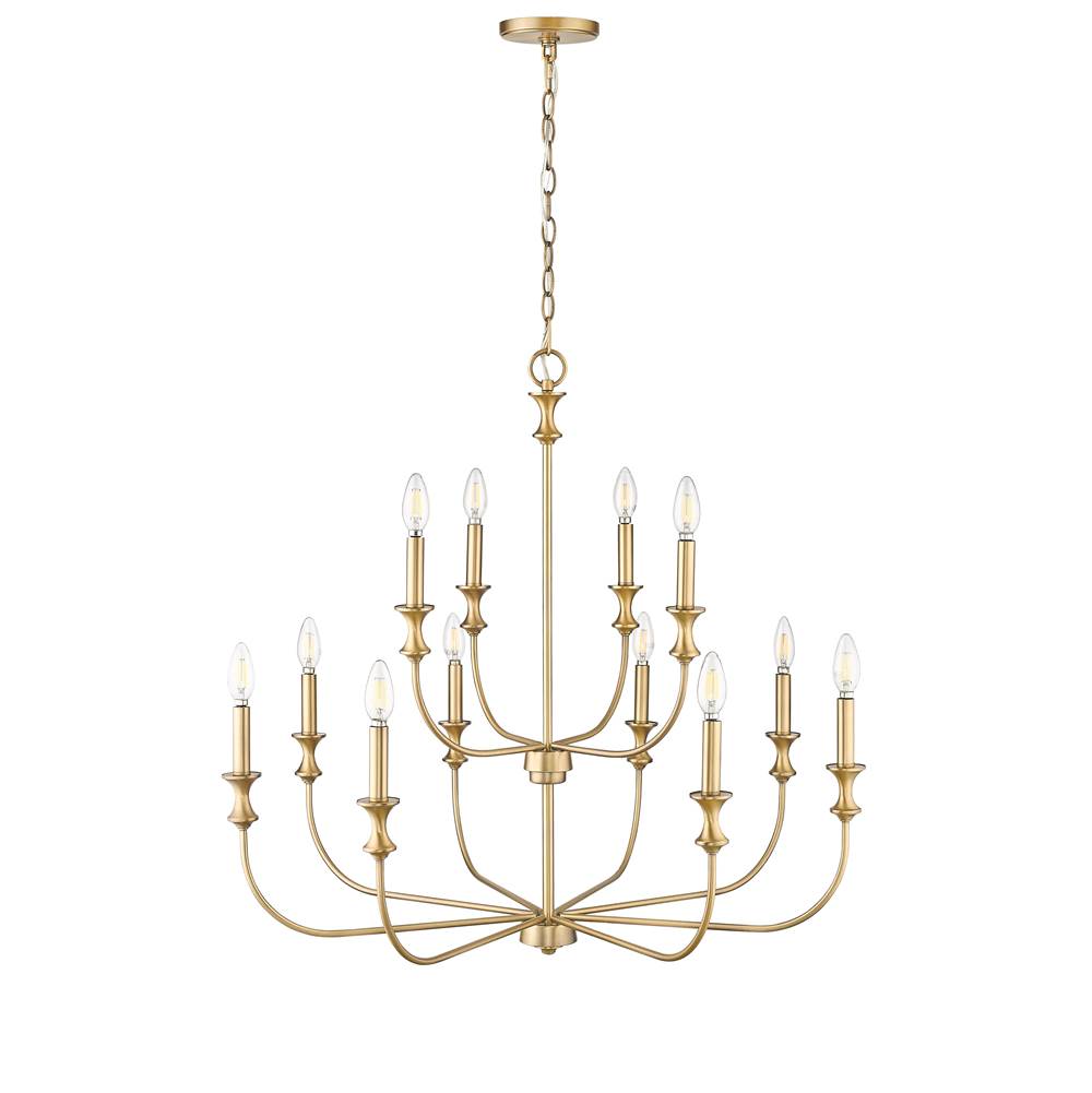 Millennium Lighting 29612-VB Vintage Brass Chandelier Ceiling Light Image 4