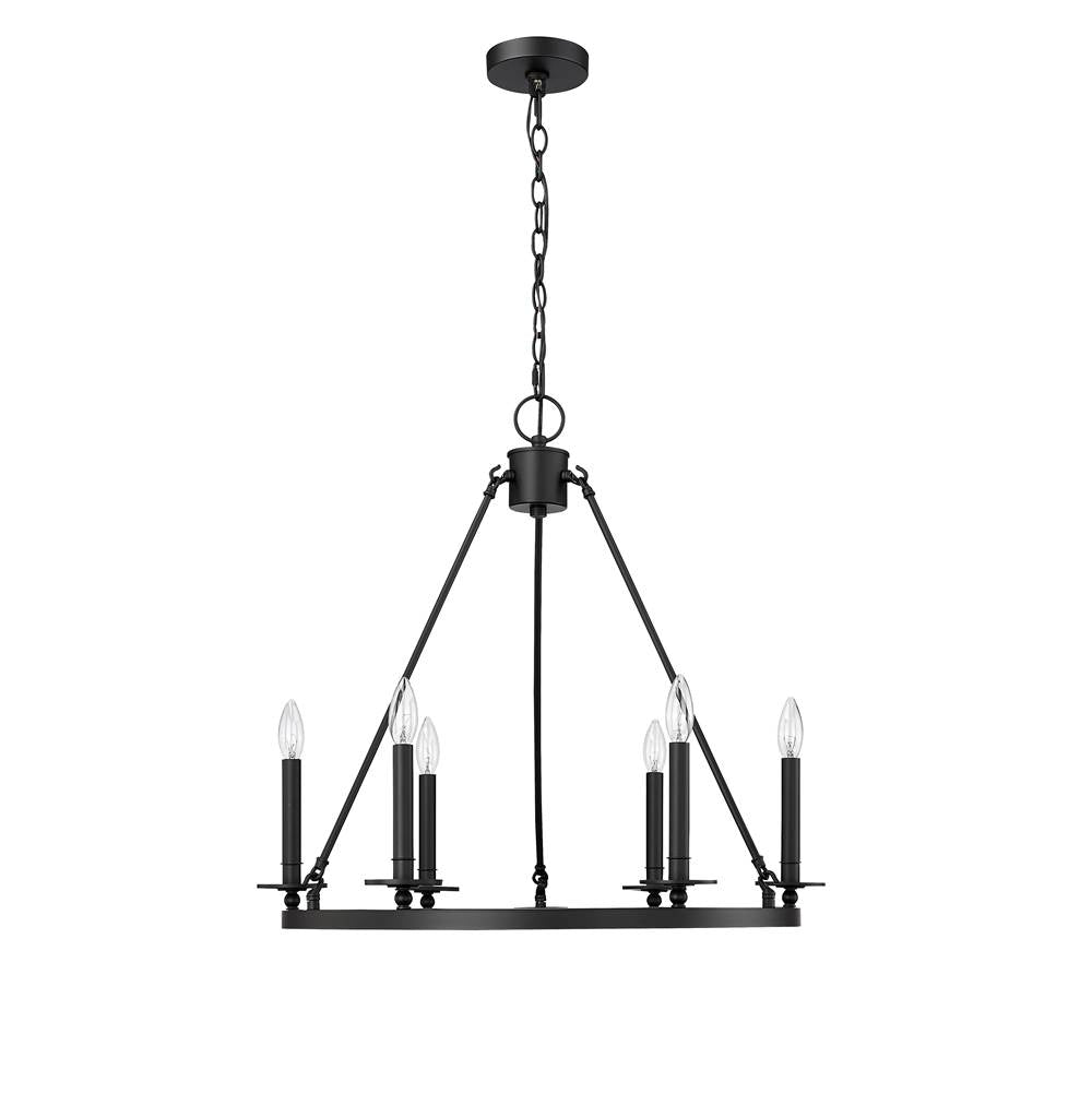 Millennium Lighting 46706-MB Matte Black Chandelier Ceiling Light Image 1