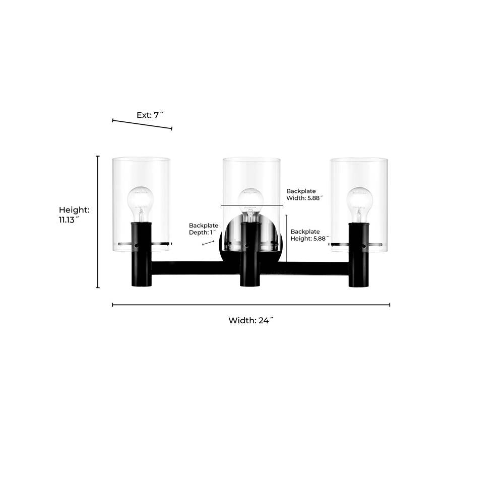 Millennium Lighting 55103-MB Matte Black Vanity Image 3