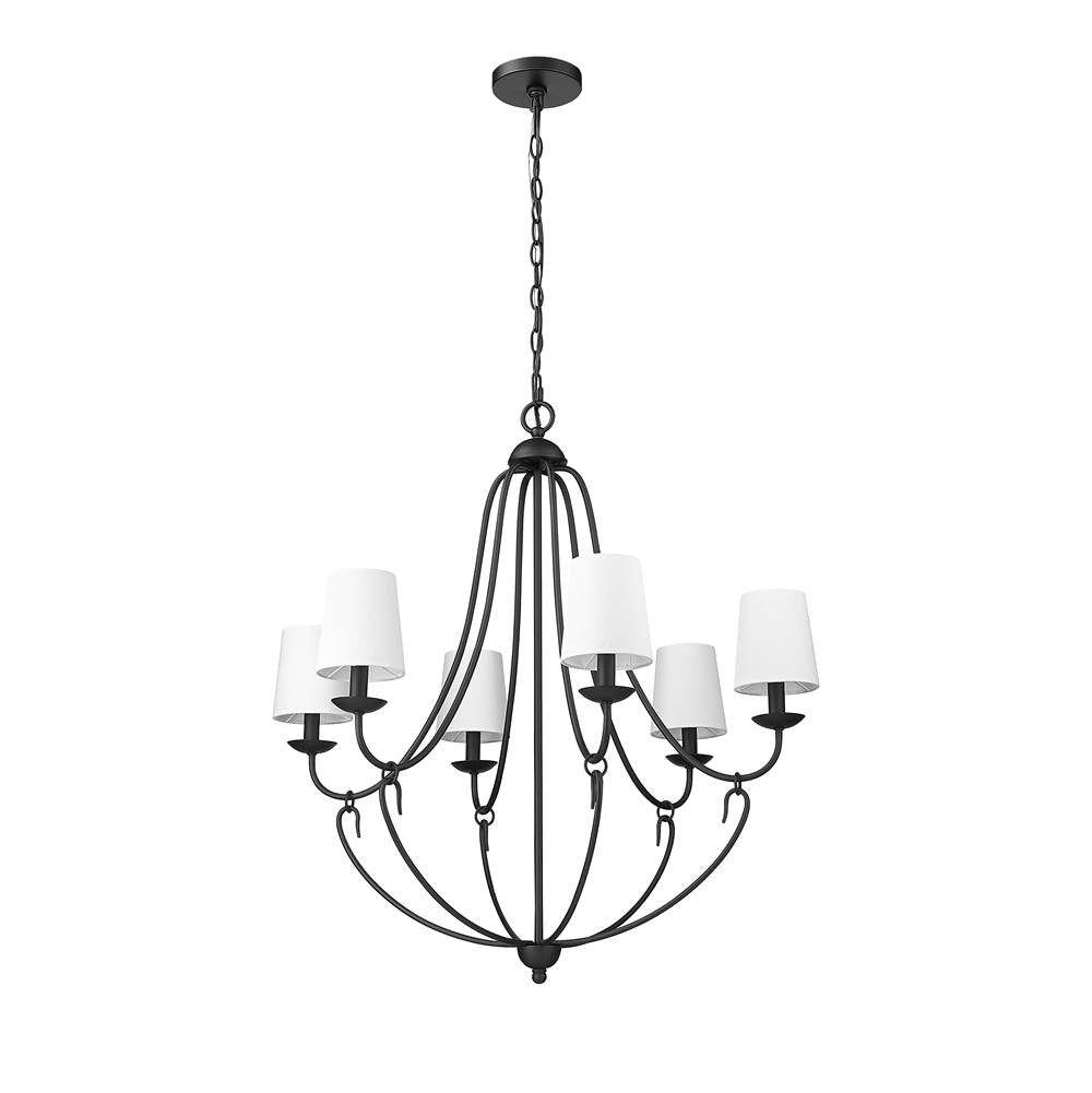 Millennium Lighting 12106-MB Matte Black Chandelier Ceiling Light Image 1
