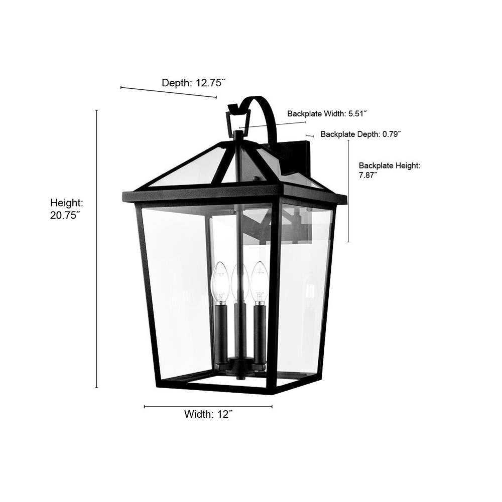 Millennium Lighting 92303-TBK Textured Black Outdoor Wall Sconce Image 2