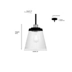 Millennium Lighting 9301-MB/VB Matte Black Lustria  8'' Wide 1-light Mini Pendant Image 2