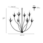 Millennium Lighting 12708-MB Matte Black Chandelier Ceiling Light Image 2