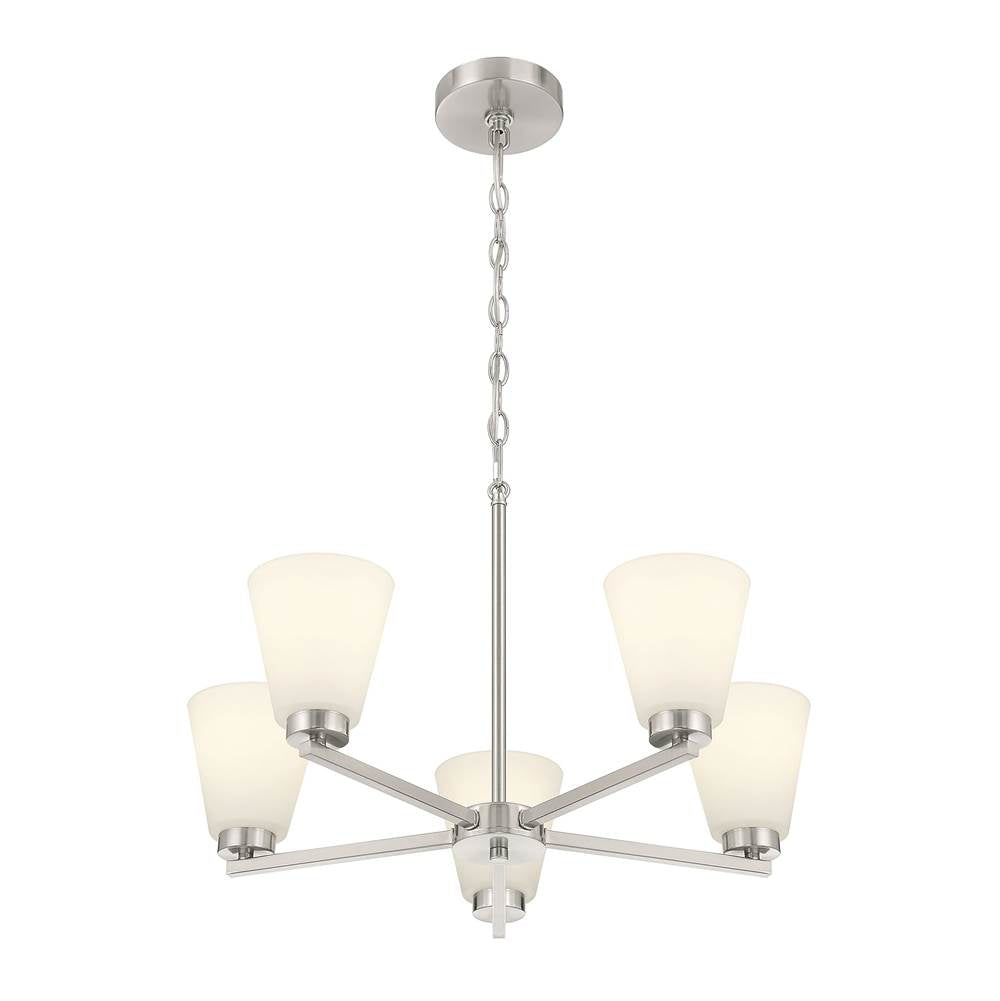 Millennium Lighting 64105WG-BN Brushed Nickel Strayhan 24'' Wide 5-light Chandelier Image 1
