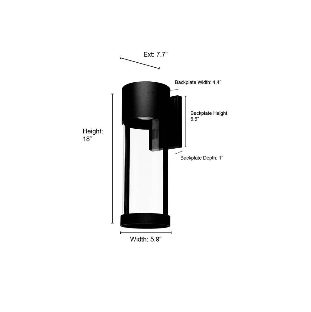 Millennium Lighting 84102-PBK Powder Coated Black Led Outdoor Wall Sconce Image 3